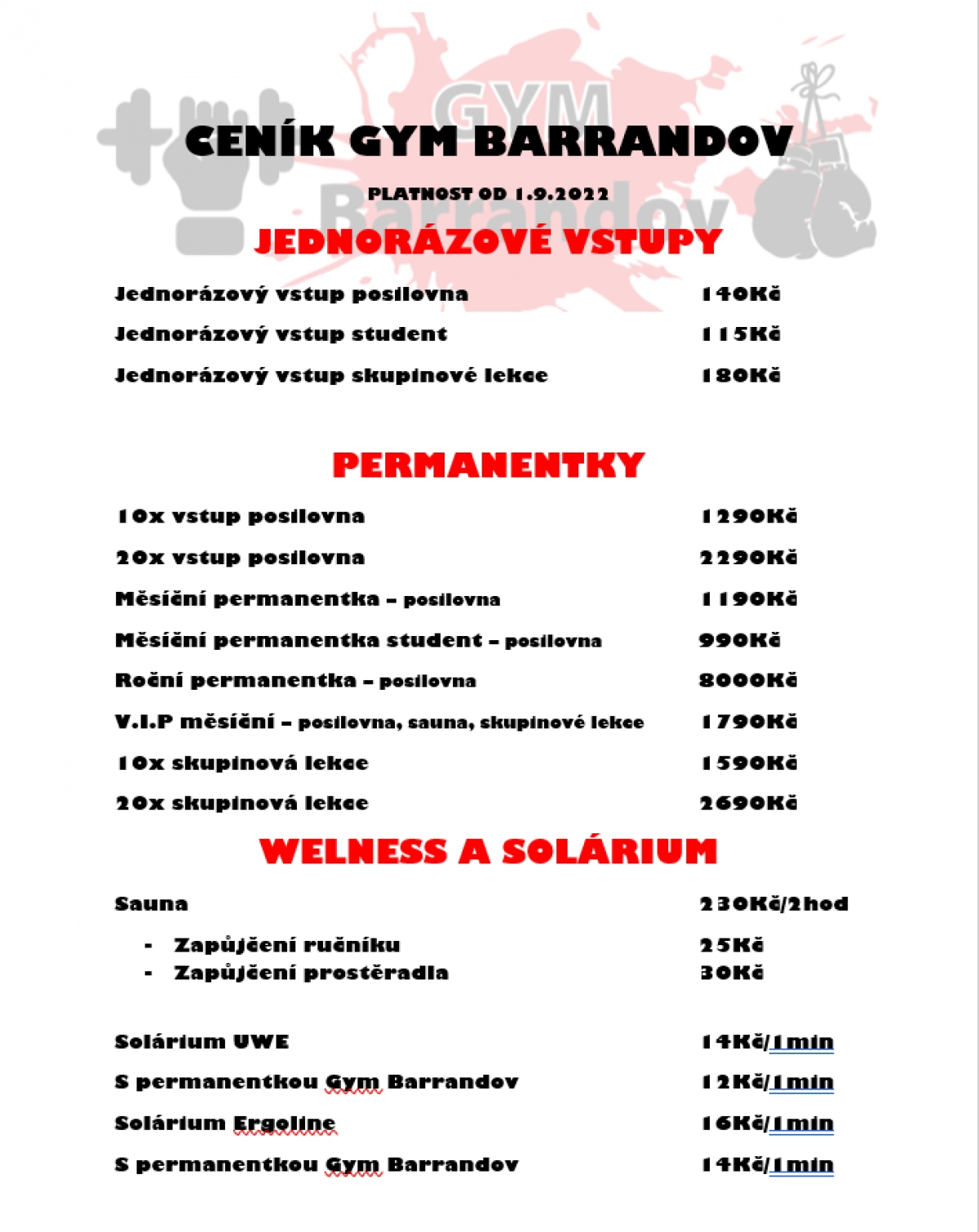 cenik gym novy 2022